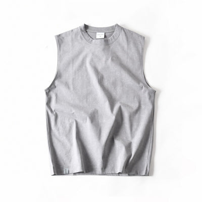 Camiseta Sin Mangas de Algodón Lavado Vintage para Hombre - Image 19