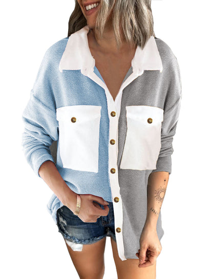 Chaqueta Cardigan Mujer con Contraste de Colores - Image 3