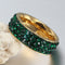 Anel de Aço Titânio com Diamantes Colados, Anel Verde com Diamantes Inteiros 10