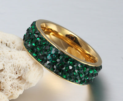 Anillo de Acero Titanio con Diamantes Brillantes - Joya Premium Full Diamond - Image 7