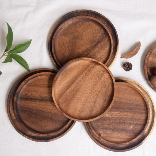 Plato Redondo de Madera Natural - Image 2