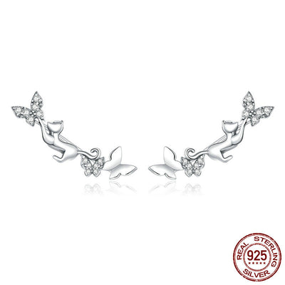 Aretes de Plata con Mariposa y Circonita para Mujer - Image 6