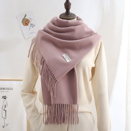 Chal Grueso de Cachemira Cálido y Elegante en Colores Sólidos - Image 23