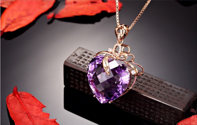 Colgante de Amatista en Forma de Corazón - Image 4