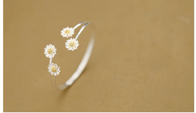 Pulsera de Plata Esterlina S925 con Doble Margarita - Image 5