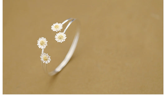 Pulsera de Plata Esterlina S925 con Doble Margarita - Image 5