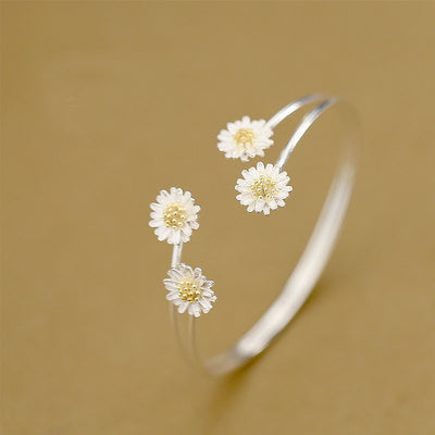 Pulsera de Plata Esterlina S925 con Doble Margarita - Image 2