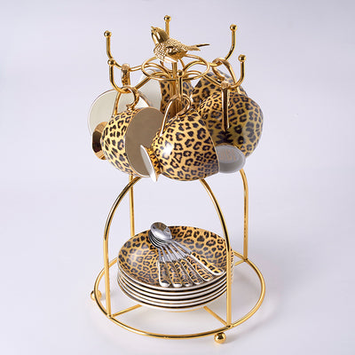 Juego de Taza y Platillo de Porcelana Fina con Diseño Leopardo - Image 5