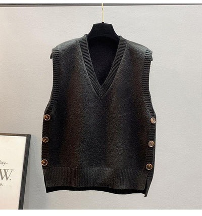 Chaleco Tejido Retro V-Cuello para Mujer - Estilo Europeo Primavera Otoño - Image 19