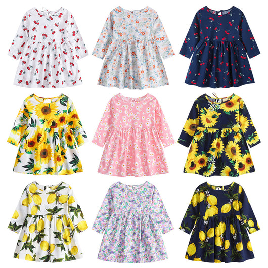 Vestido Infantil Estilo Coreano con Flores y Detalles de Princesa