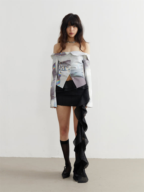 Blusa Diseñadora para Mujer con Estampado de Luz y Sombra