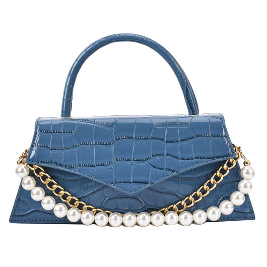 Bolso Cuadrado Pequeño con Patrón Retro y Perla, Bandolera de Moda - Image 21