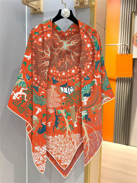 Chal Cálido de Peluche Estampado Selva para Mujer - Image 13