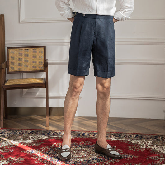 Pantalones Cortos de Lino Transpirable Estilo Italiano Ligeros y Versátiles - Image 5
