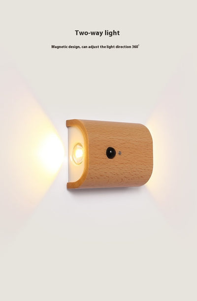 Lámpara LED con Sensor de Movimiento y Diseño de Madera Maciza - Image 10