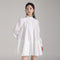 Vestido Camisero Plisado Manga Larga Diseño Exclusivo