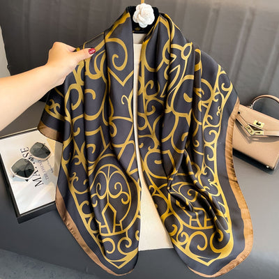Pañuelo de Seda Estampado Exótico Multiusos - Image 19