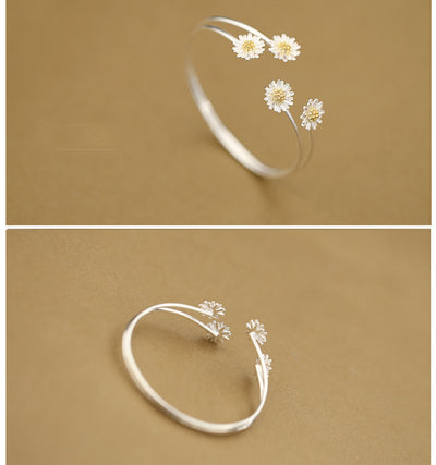 Pulsera de Plata Esterlina S925 con Doble Margarita - Image 4