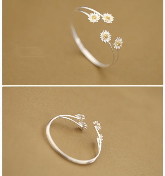 Pulsera de Plata Esterlina S925 con Doble Margarita - Image 4