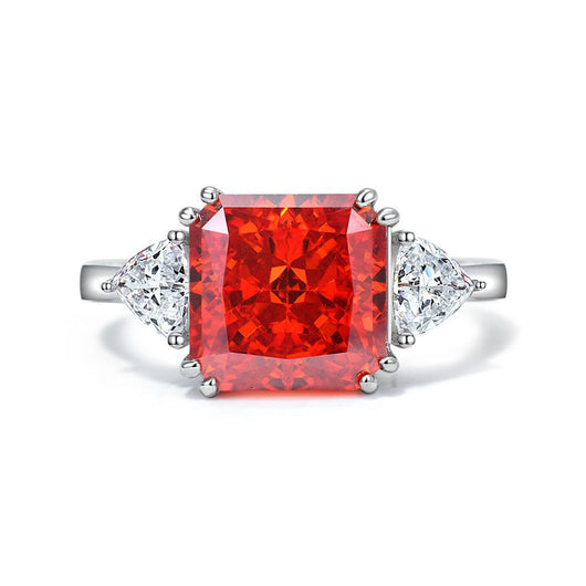 Anillo Flor de Hielo con Aguamarina y Carbono Alto