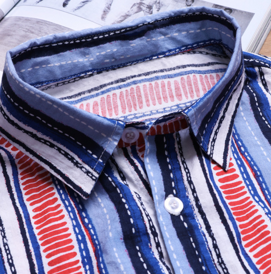 Camisa Casual de Rayas para Hombre - Diseño Verano Moderno - Image 4