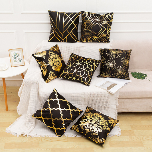 Fundas de Cojín Decorativas Blanco y Dorado Elegantes - Image 2