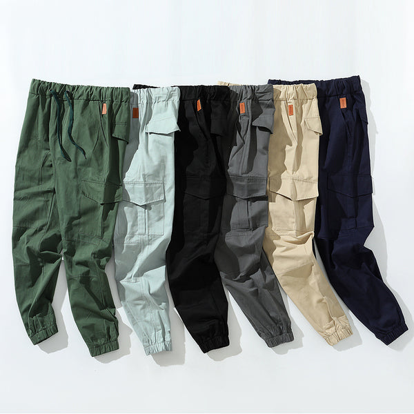 Pantalones deportivos de algodón con múltiples bolsillos