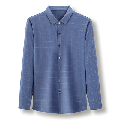Camisa a Cuadros Otoño Hombre Cuello Cuadrado - Image 4