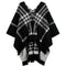 Chaqueta Tipo Cape con Bufanda Cuadrada de Lana Tejida