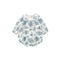Falda de Algodón con Estampado Azul y Blanco