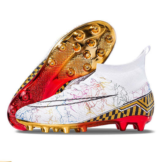 Botines de Fútbol Profesionales con Suela Dorada para Pasto Sintético - Image 3