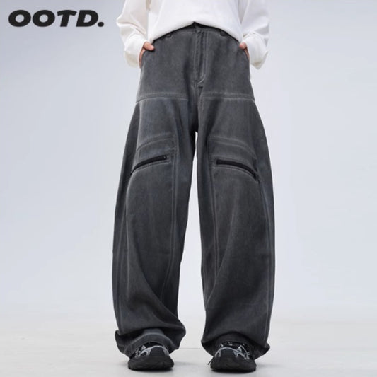 Pantalones Holgados Estilo Americano con Bolsillos Grandes para Hombre