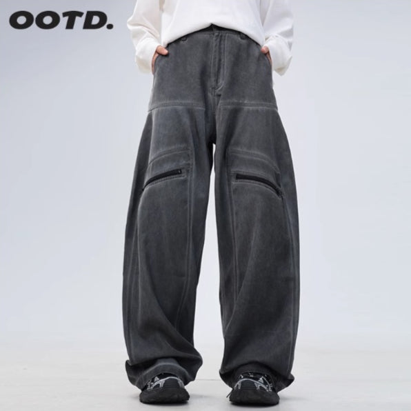 Pantalones Holgados Estilo Americano con Bolsillos Grandes para Hombre