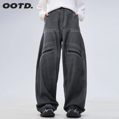 Pantalones Holgados Estilo Americano con Bolsillos Grandes para Hombre