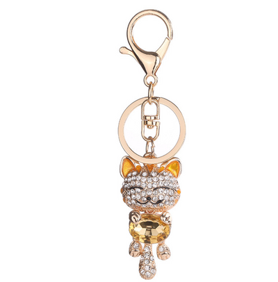 Llavero Gato de la Suerte con Cristal y Esmalte - Accesorio Elegante para Mujer - Image 6