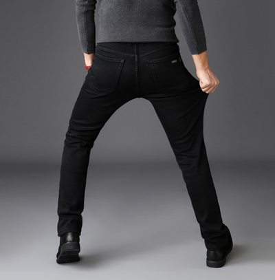 Pantalones Jeans Slim Straight Negro para Hombre - Image 4