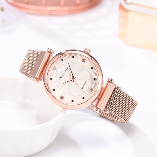Set de Reloj para Dama con Correa de Malla de Aleación y Brazalete - Image 37