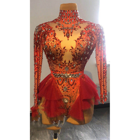 Vestido Estampado Rosas Rojas y Amarillas - Personalización Única - Image 2