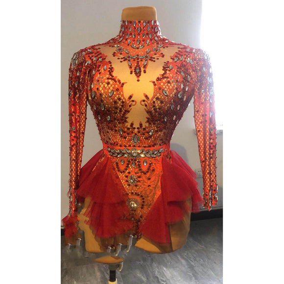 Vestido Estampado Rosas Rojas y Amarillas - Personalización Única