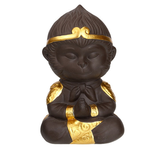 Juego de Té Kung Fu en Arcilla Púrpura con Estatua del Rey Mono - Decoración para Bandeja de Té - Image 7