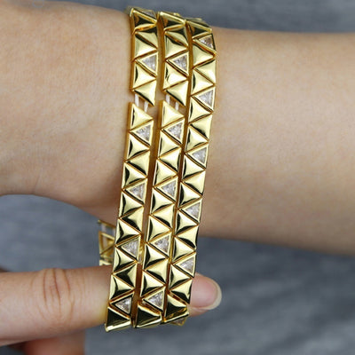 Pulsera Elástica de Zircón Triangular Brillante para Mujer - Image 6