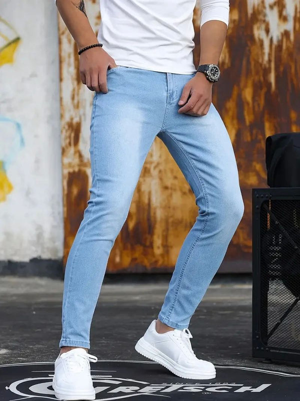 Pantalones Vaqueros Slim Fit Retro con Lavado Vintage y Stretch