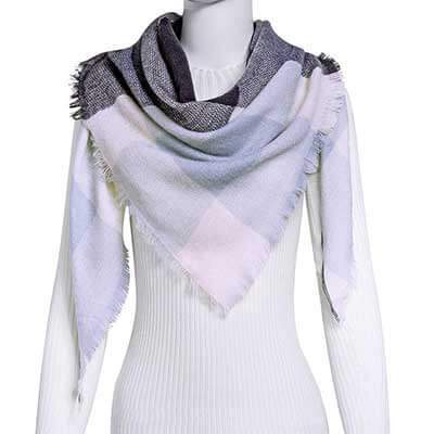 Bufanda Larga con Triángulos para Mujer - Chal Otoño Invierno