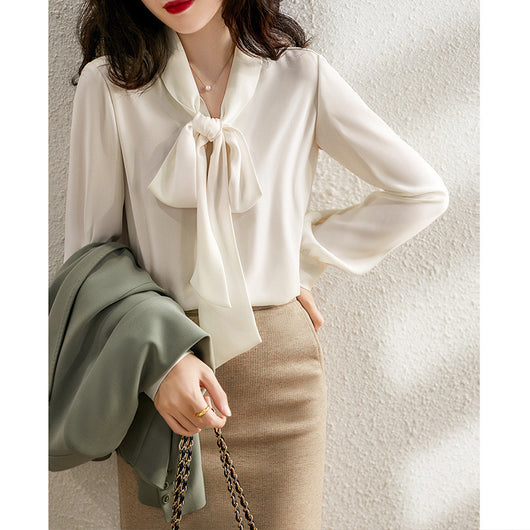 Blusa Profesional de Encaje y Gasa Elegante y Minimalista - Image 14