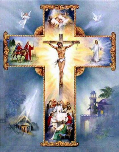 Cuadro de Pintura de Diamantes Jesús - Mosaico Religioso con Cruz - Image 3