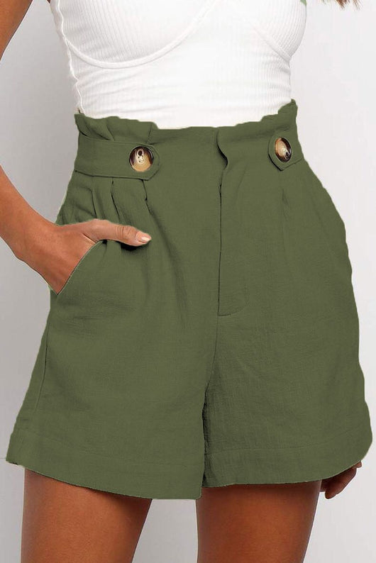 Pantalón Recto Talle Alto con Volantes