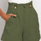 Pantalón Recto Talle Alto con Volantes
