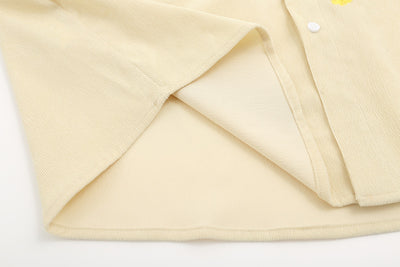 Camisa de Pana Bordada Tide Retro Estilo Neutral - Image 14