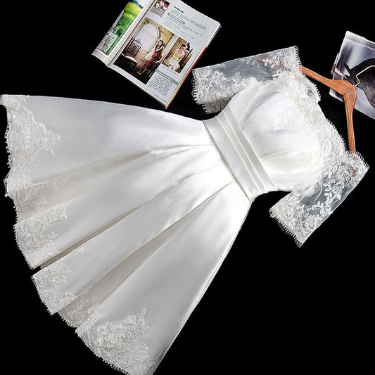 Vestido de Novia con Encaje y Hombros Descubiertos