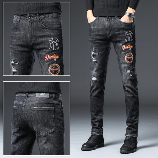 Jeans Slim Fit Rotos con Bordados Premium - Image 12